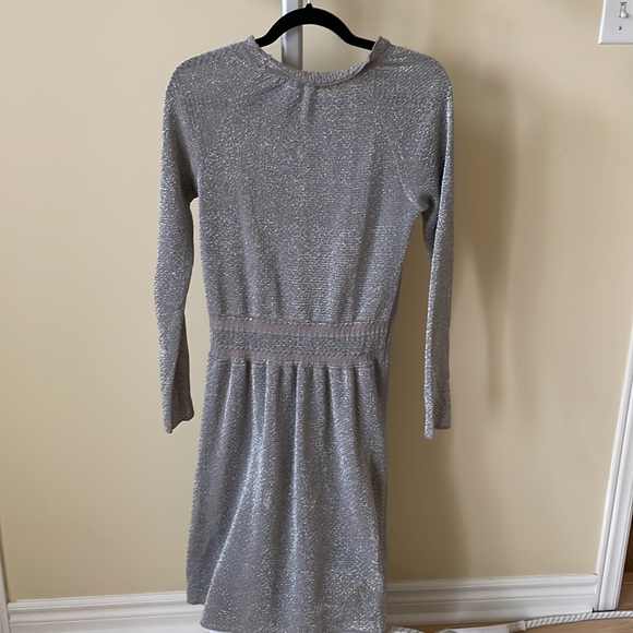 Tory Burch Isabelle silver Metallic Fit-&-flare Cocktail Dress dress, size S - Picture 11 of 11